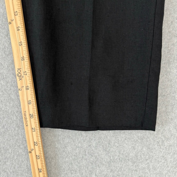 Talbots Womens Pants Size 12 Petite Linen Capri Culottes 34 x 21 Black Pockets - Picture 13 of 15